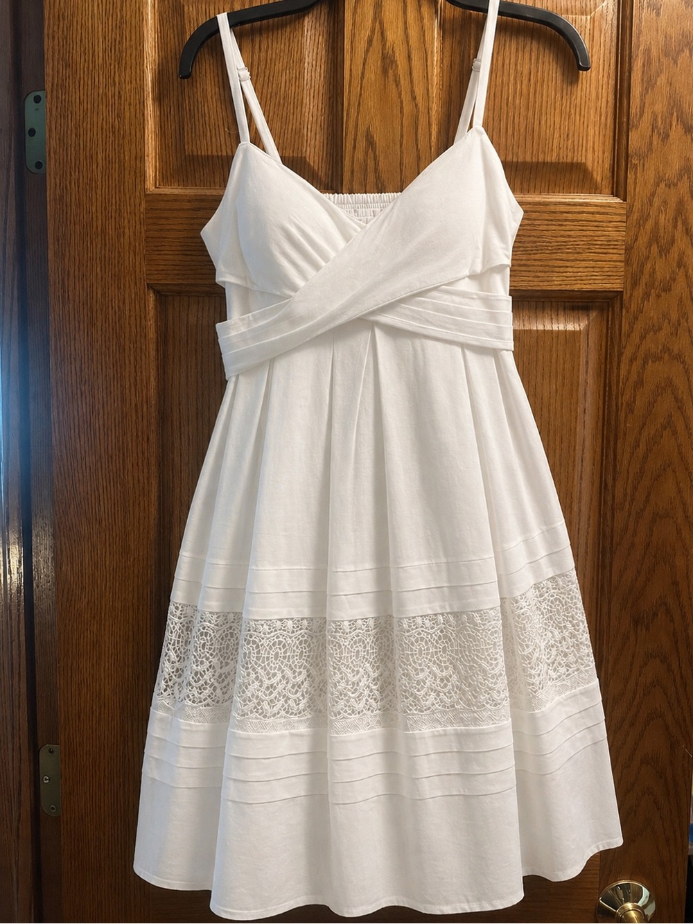 Jessica Simpson White Midi Sundress with Lace Insets